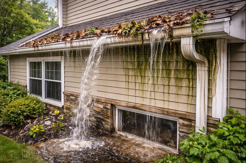Roof gutter cleaning